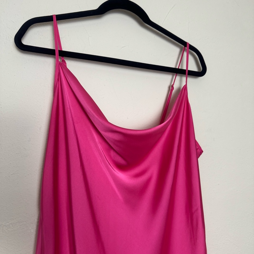 Tahari Vibrant Pink Satin Dress - Picture 3 of 6